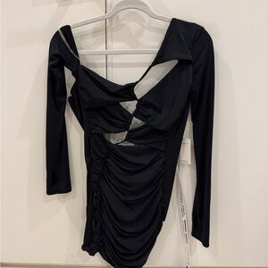 Elegant Black Ruched Dress